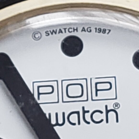 1987 Ultra Rare Black Dots White Dial Swatch Pop Watch, Pop Swatch Watch 80s - Picture 5 of 15